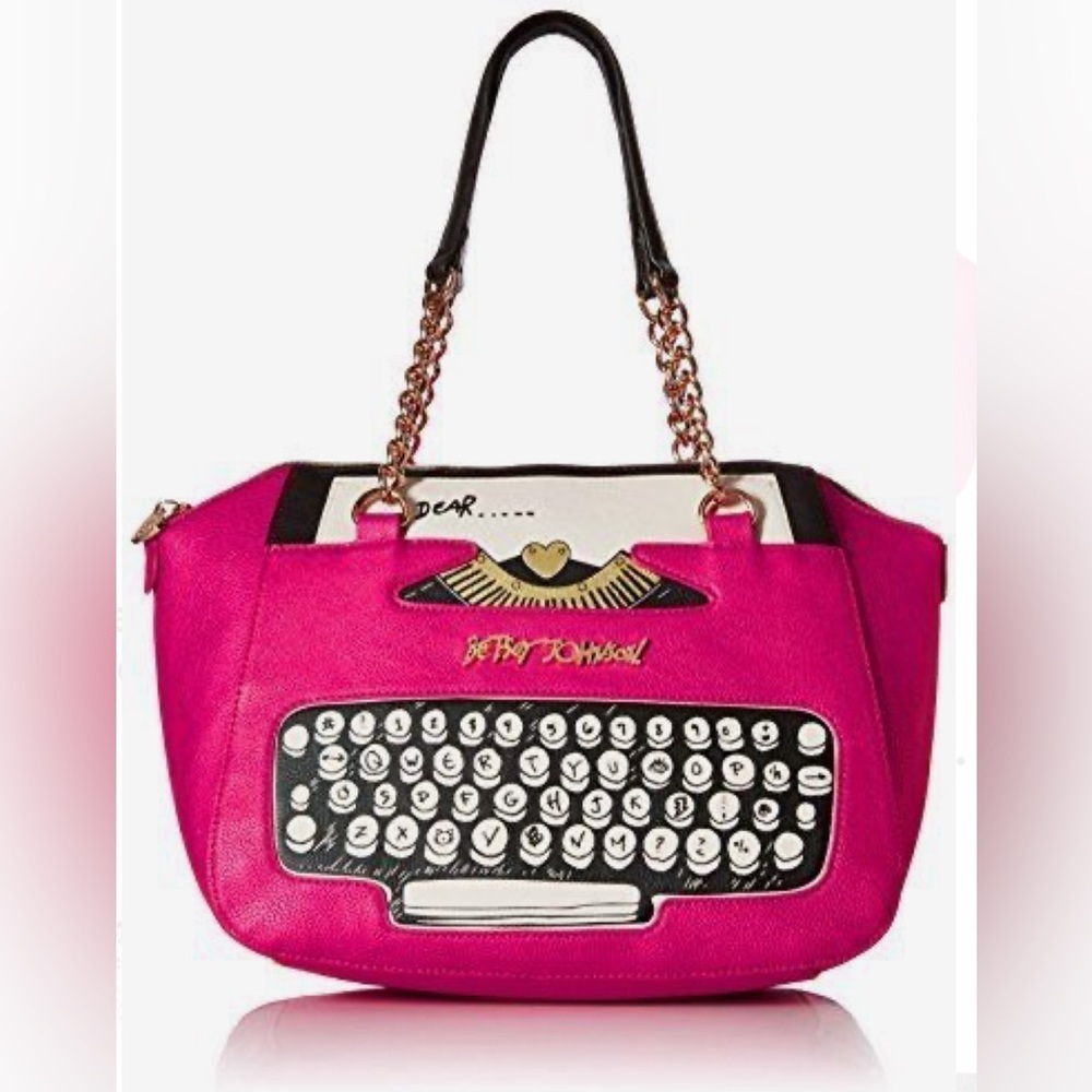 Betsey Johnson Pink Typewriter Handbag. Rare Hard to find Collectors piece - Picture 1 of 12